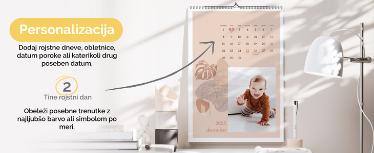 Personaliziran stenski koledar 2026 - Kuponko.si