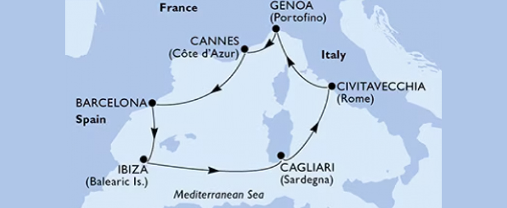 Križarjenje z MSC Musica Francija-Španija-Italija - Kuponko.si