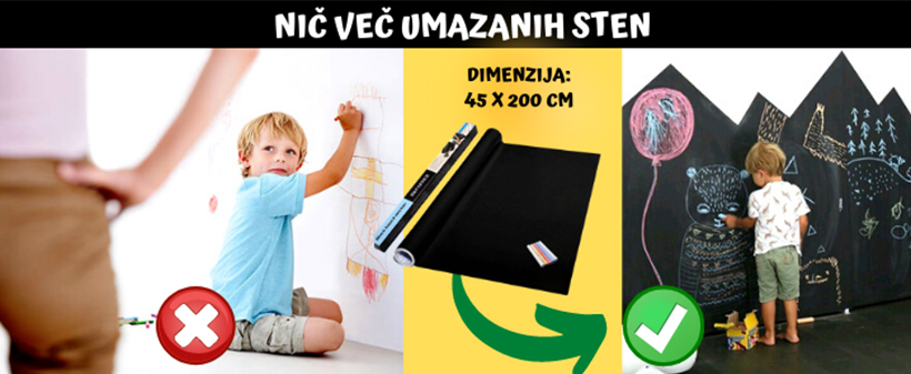 SAMOLEPILNA ČRNA FOLIJA PIŠI-BRIŠI - Kuponko.si