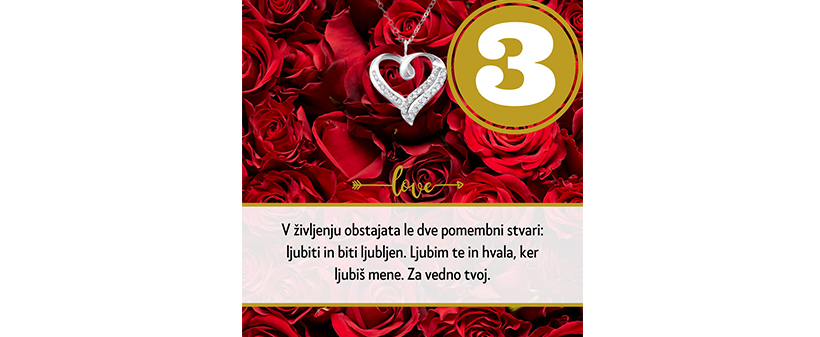 Valentinovo verižica z obeskom srca s posvetilom - Kuponko.si