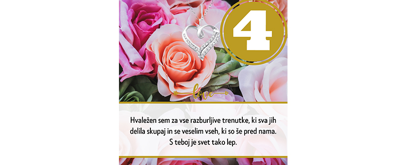 Valentinovo verižica z obeskom srca s posvetilom - Kuponko.si