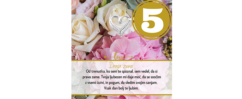 Valentinovo verižica z obeskom srca s posvetilom - Kuponko.si