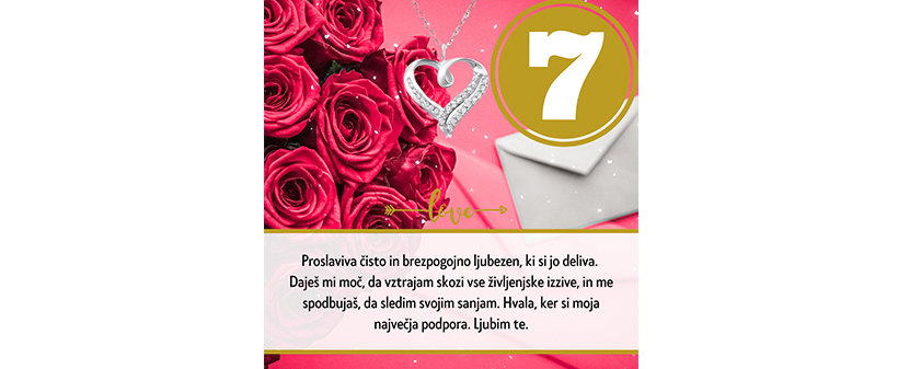 Valentinovo verižica z obeskom srca s posvetilom - Kuponko.si