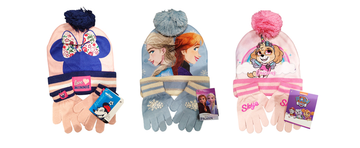 Otroški zimski set. kapa in rokavice, risani junaki - Kuponko.si