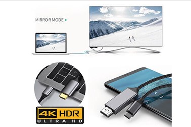 USB-C v HDMI kabel za prenos kristalno čiste slike v 4K
