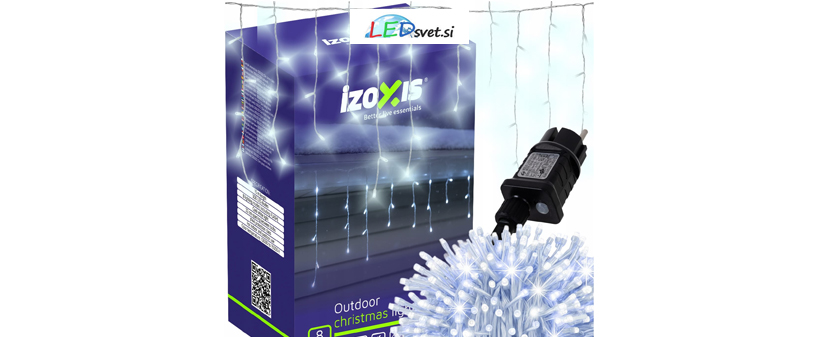 Novoletne lučke zavesa 500 LED hladno bela 22,5m  - Kuponko.si