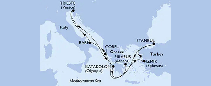 Križarjenje z MSC Fantasia Italija-Grčija-Turčija - Kuponko.si