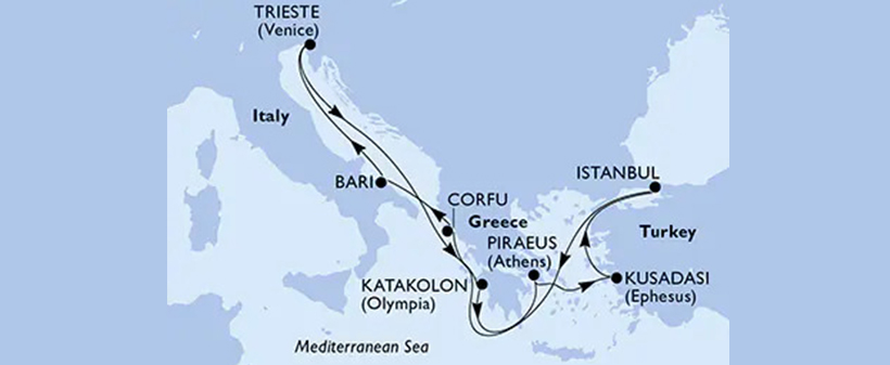 Križarjenje z MSC Fantasia Italija-Grčija-Turčija - Kuponko.si