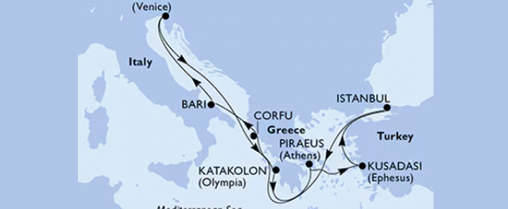 Križarjenje z MSC Splendida Italija-Grčija-Turčija - Kuponko.si