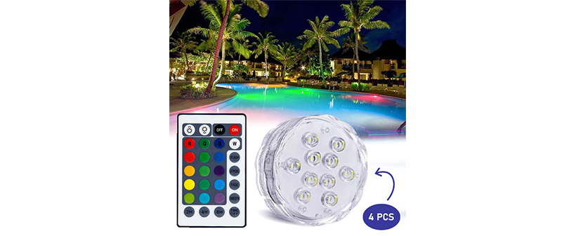 Poollights LED vodoodporne lučke – 4 kosi z daljincem! - Kuponko.si