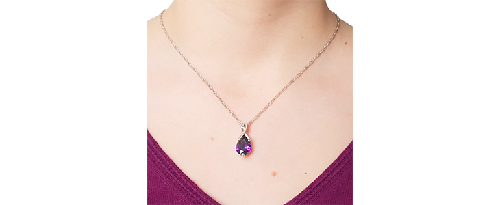 Prestižna srebrna verižica Purple Drop - Kuponko.si