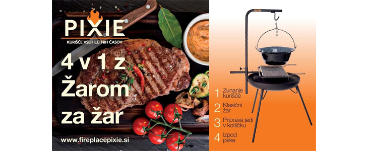 Večnamensko kurišče Pixie 4v1, kuhanje, pečenje - Kuponko.si