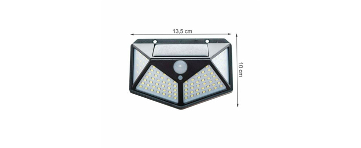 100 LED SMD solarna stenska svetilka s PIR senzorjem - Kuponko.si
