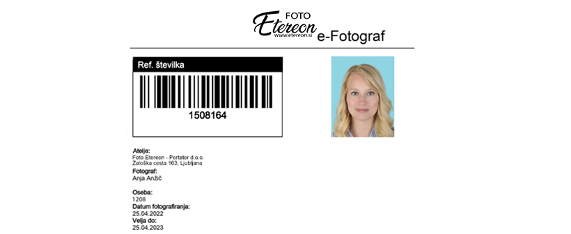 Boimetrična fotografija za dokumente - Kuponko.si