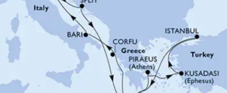 Križarjenje z MSC Splendida Italija-Grčija-Turčija - Kuponko.si