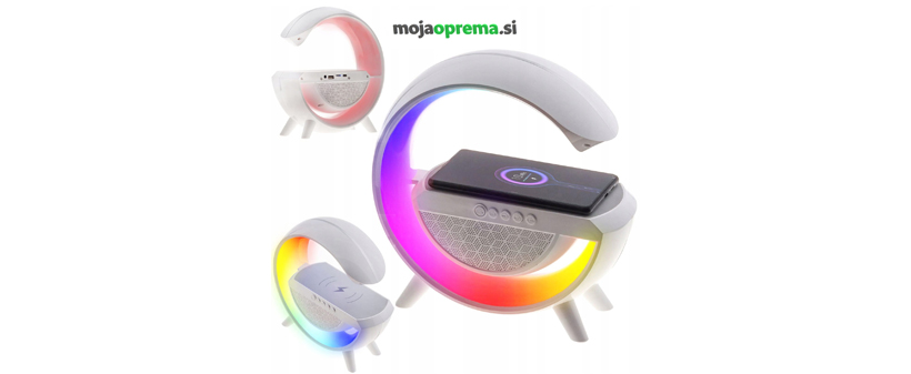 3v1 LED RGB bluetooth 5.2 zvočnik, FM radio in polnilec - Kuponko.si