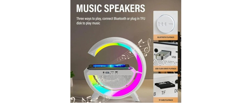 3v1 LED RGB bluetooth 5.2 zvočnik, FM radio in polnilec - Kuponko.si