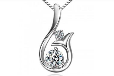 Srebrna verižica z obeskom s kristali Swarovski®