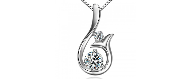 Srebrna verižica z obeskom s kristali Swarovski® - Kuponko.si