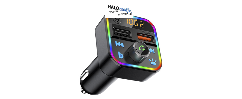 LED RGB avto FM oddajnik MP3 Bluetooth 5.0 - Kuponko.si