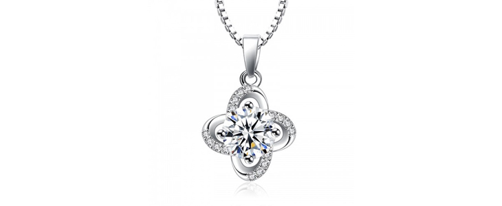 Srebrna verižica z obeskom s kristali Swarovski® SW 004 - Kuponko.si